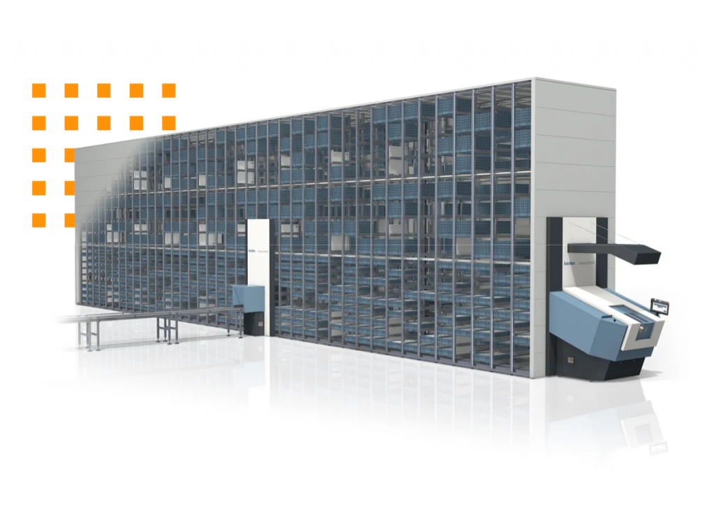 Kardex vertical automatizado con cuadrícula que optimiza el almacenamiento e inventario intralogístico